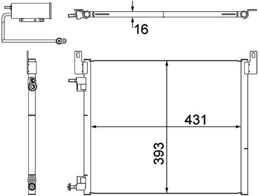 Saab A/C Condenser 351304481 - Behr Hella Service